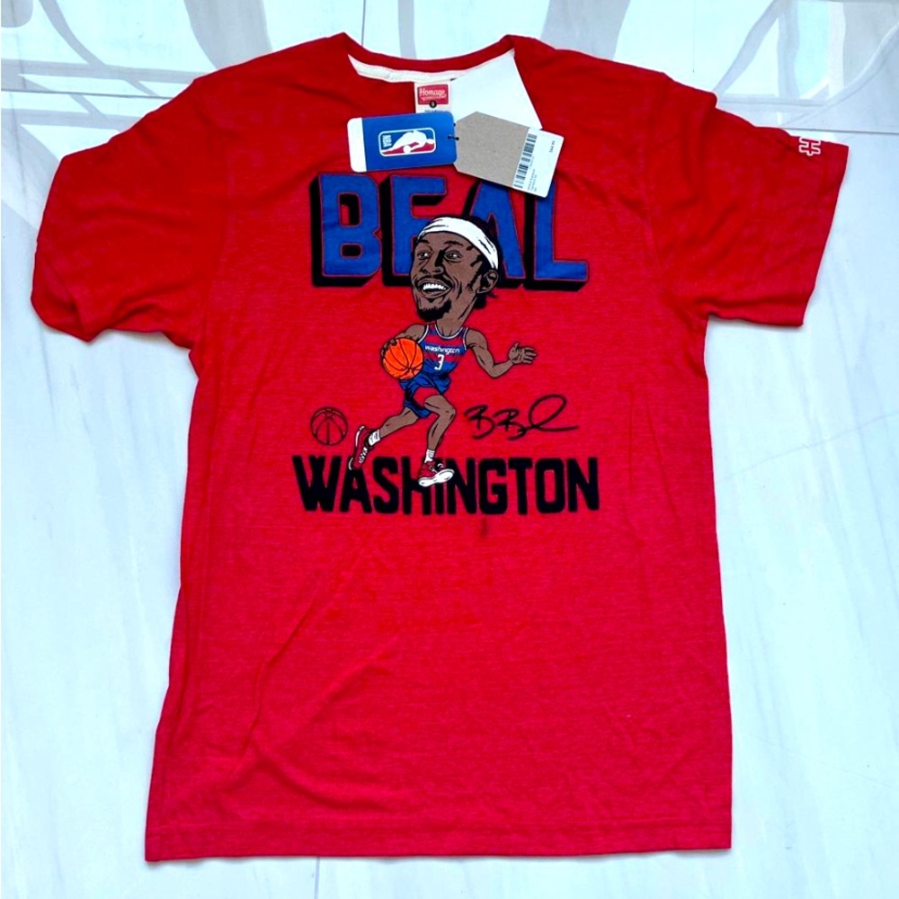 New Men’s Washington Wizards Red NBA Bradley Beal Cotton T Shirt size S
